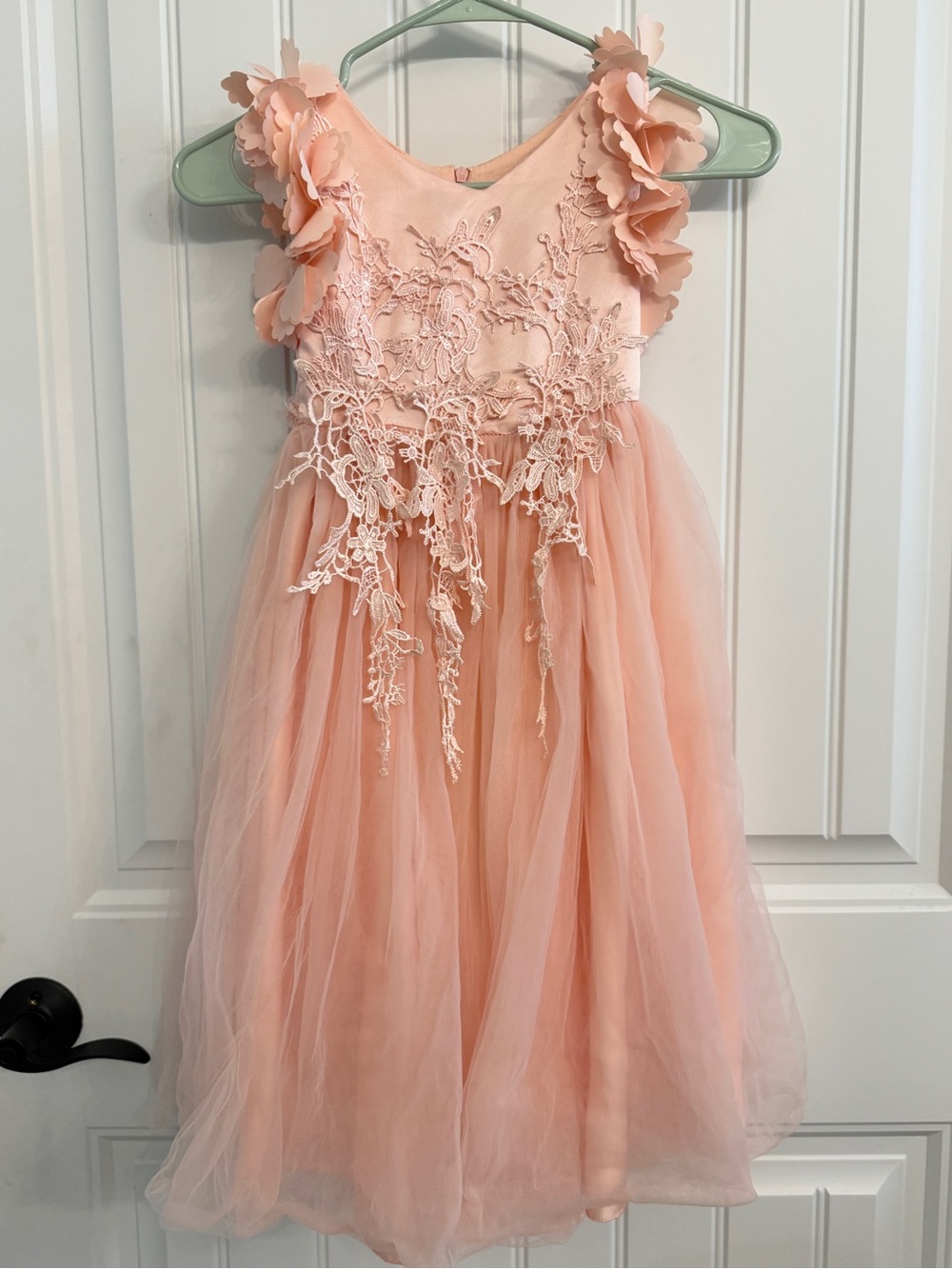 Trish Scully Girls Lace Flower Tulle Dress size 4. Gorgeous!!